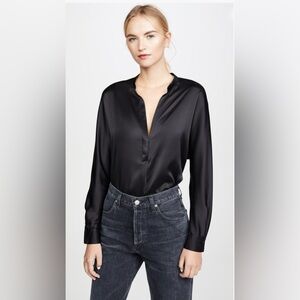 100% silk black blouse